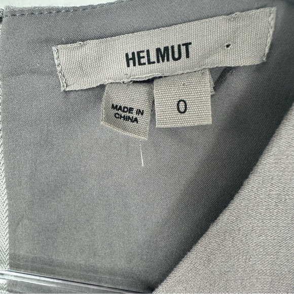 Helmut Draped Silk Gray Sleeveless Scoop Neck Midi Length Dress Size 0 - Picture 3 of 8